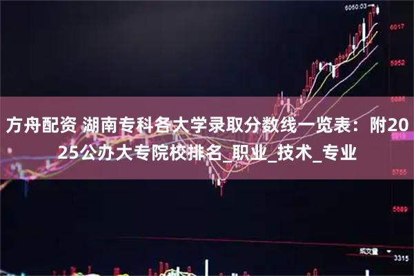 方舟配资 湖南专科各大学录取分数线一览表：附2025公办大专院校排名_职业_技术_专业